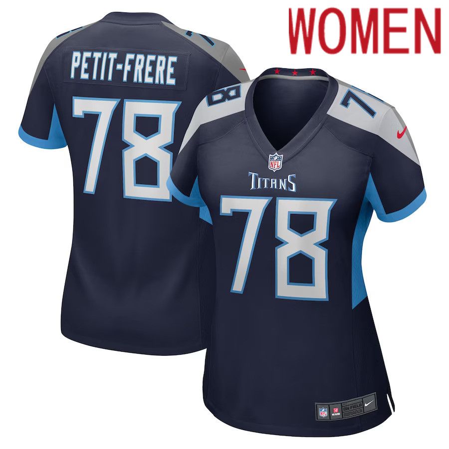 Women Tennessee Titans #78 Nicholas Petit-Frere Nike Navy Game Player NFL Jersey->women nfl jersey->Women Jersey